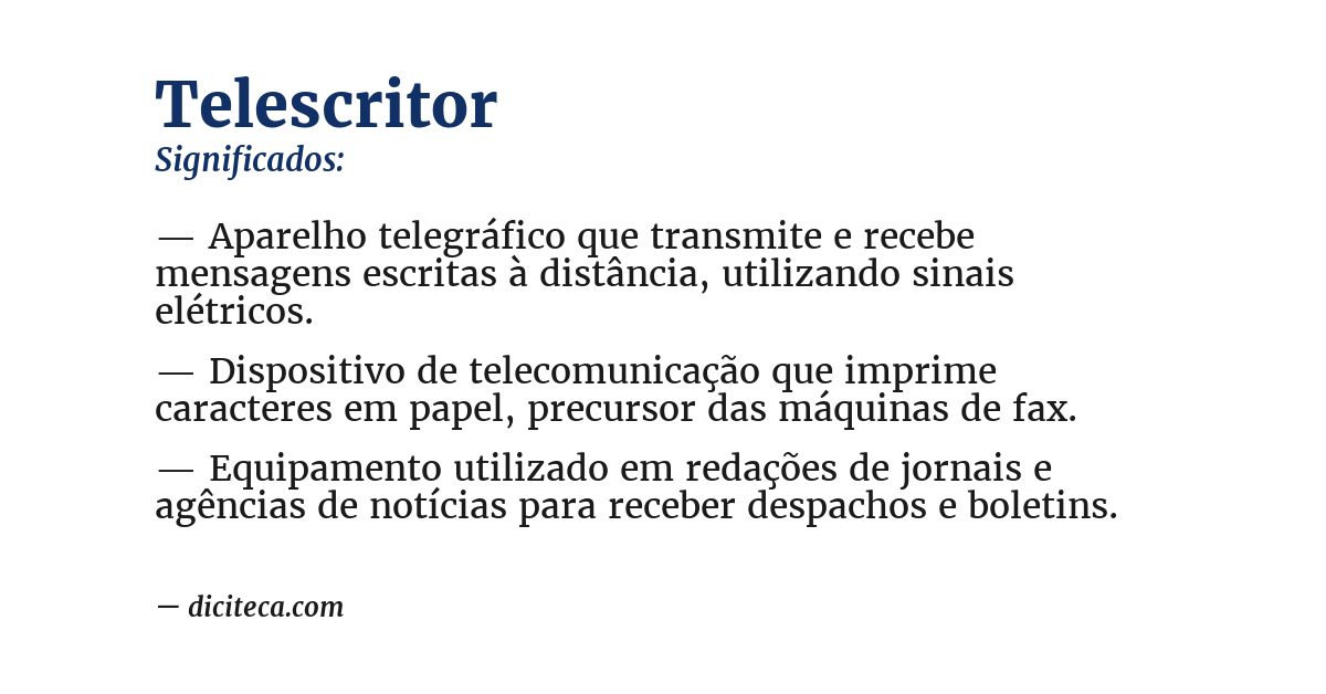 Significado de telescritor