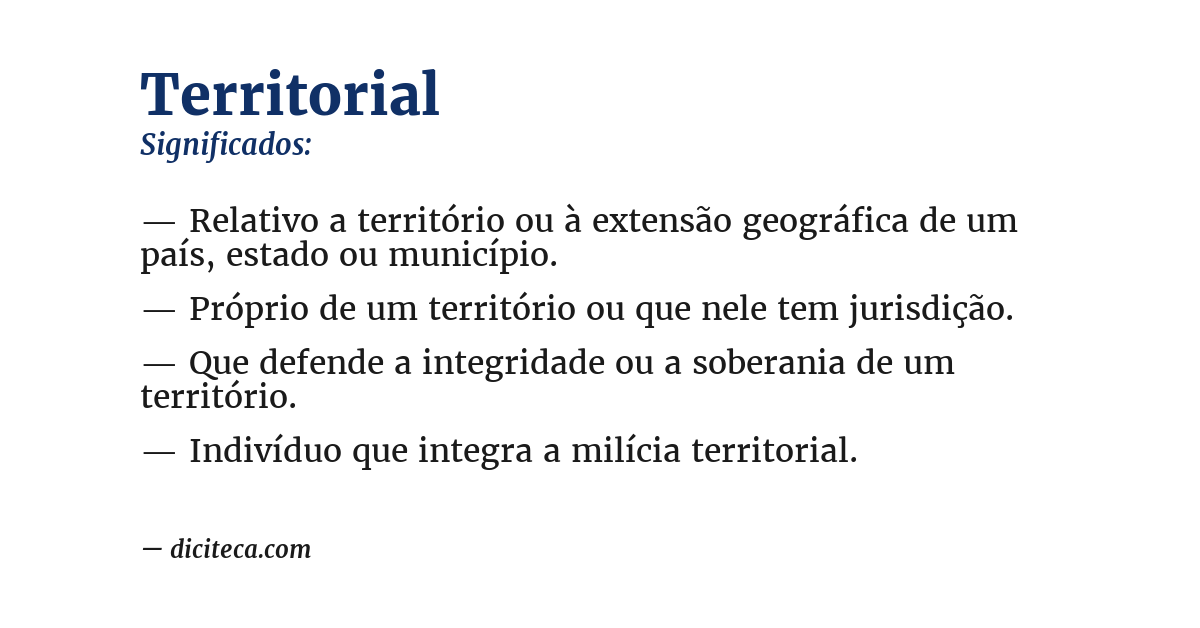 Significado de territorial