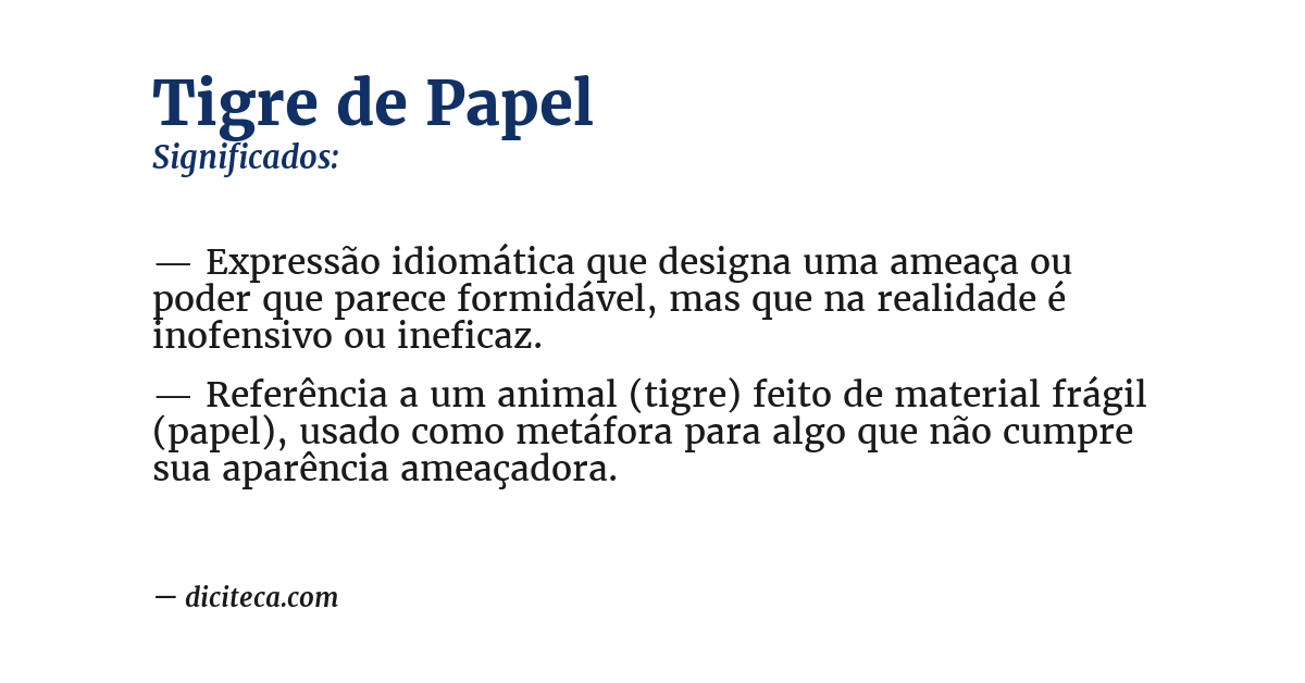 Significado de tigre de papel