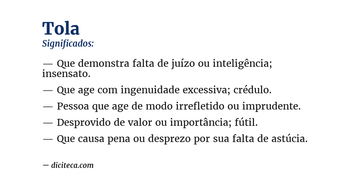 Significado de tola