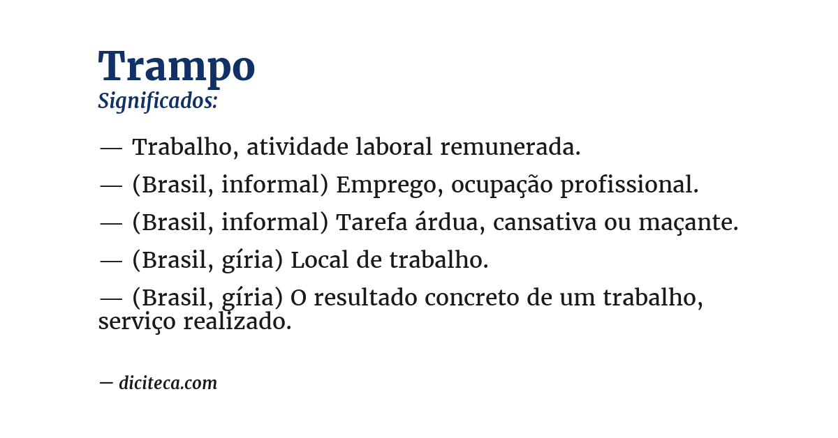 Significado de trampo