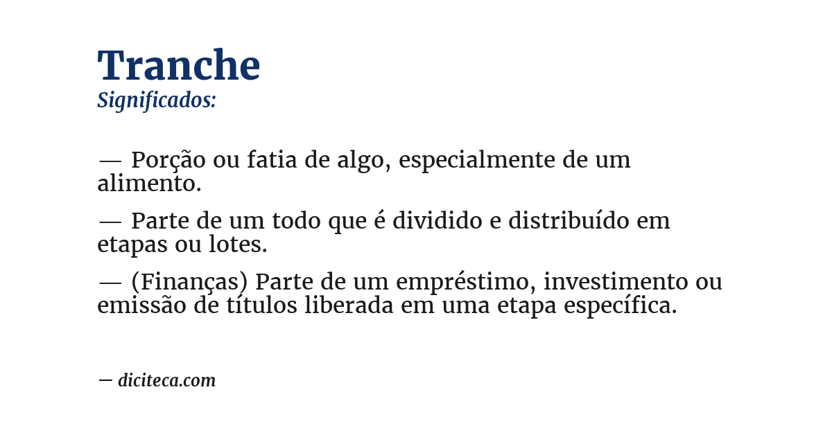 Significado de tranche