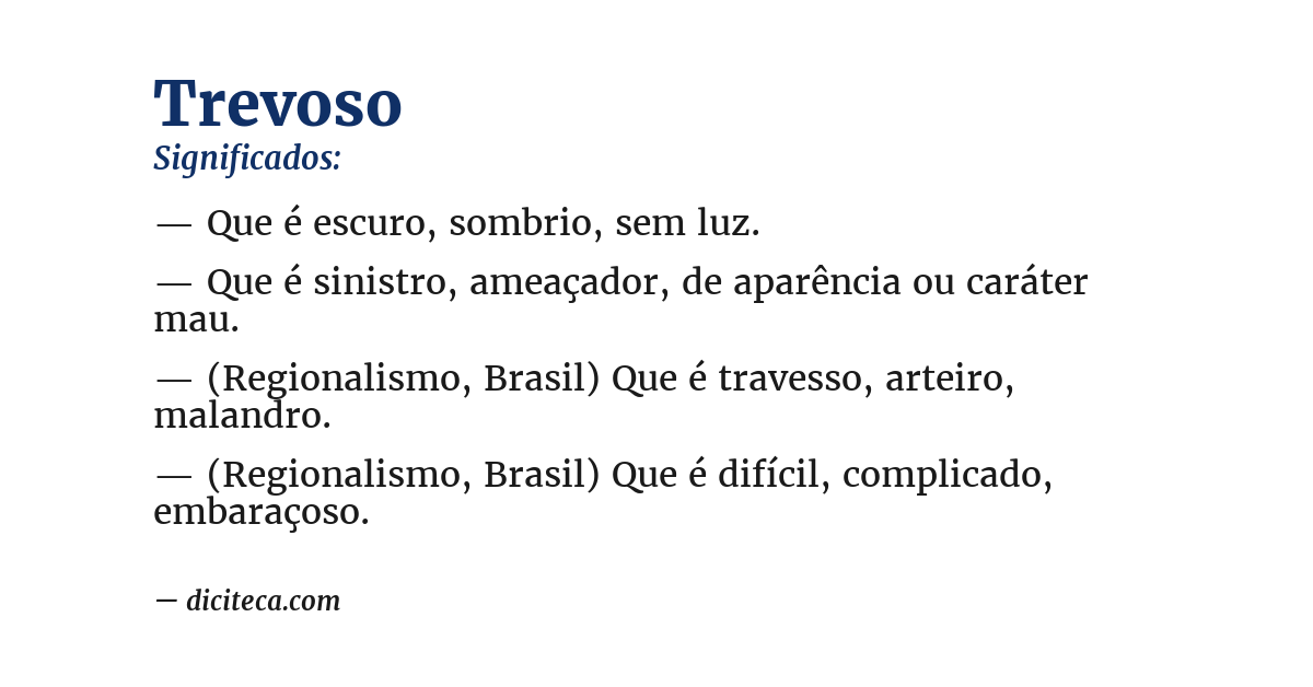 Significado de trevoso