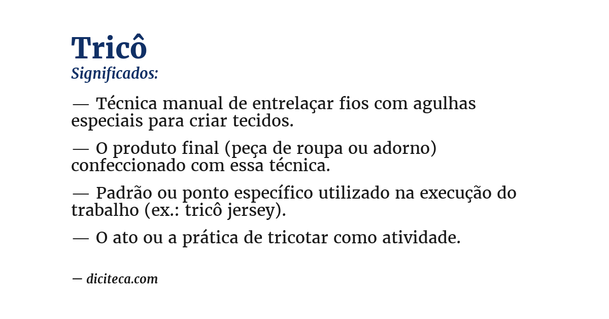 Significado de tricô