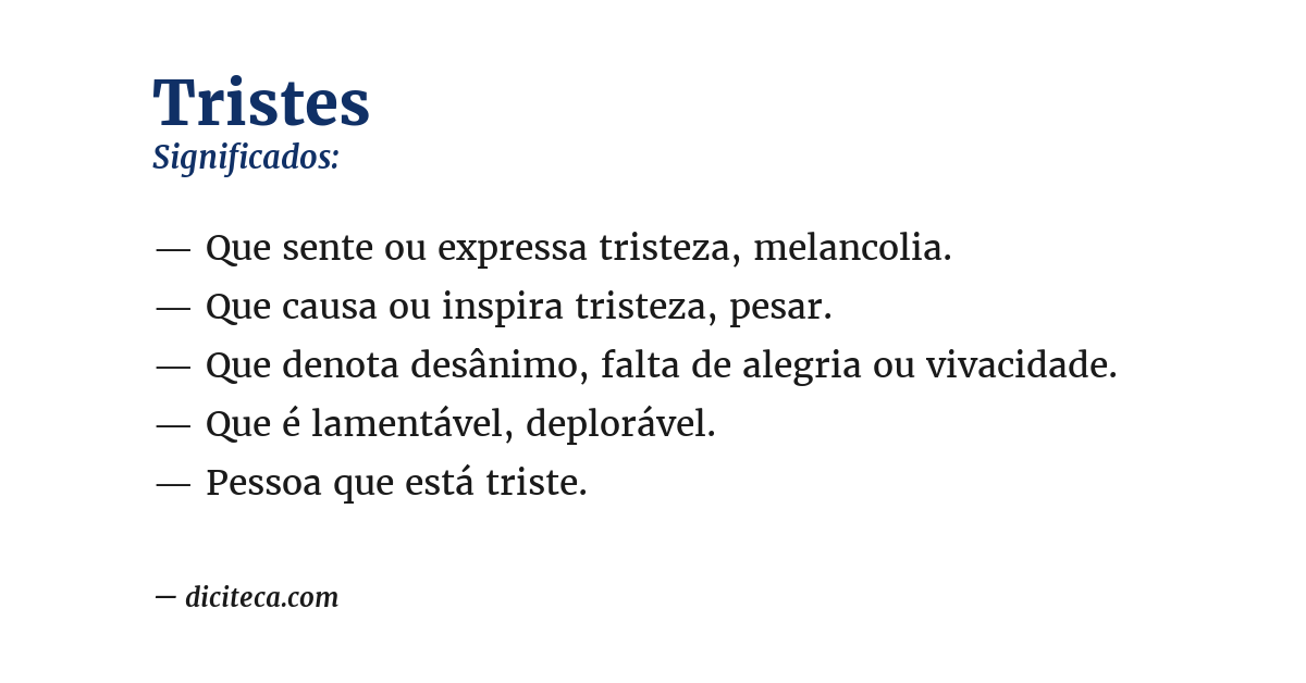 Significado de tristes