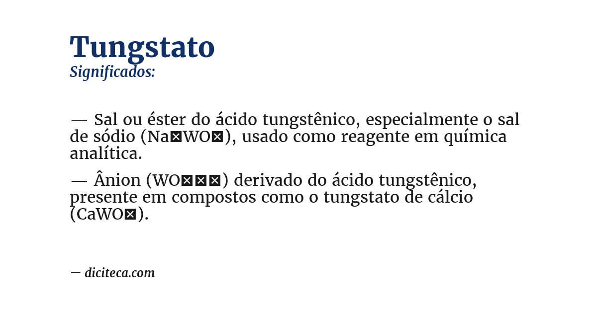 Significado de tungstato