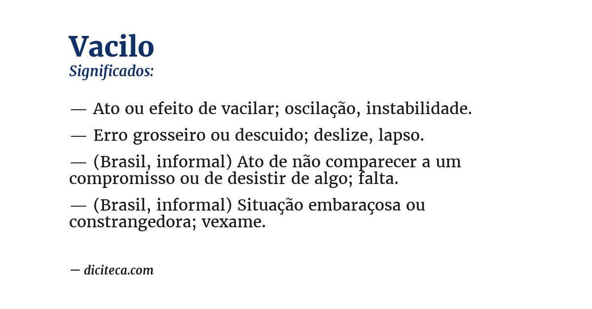 Significado de vacilo