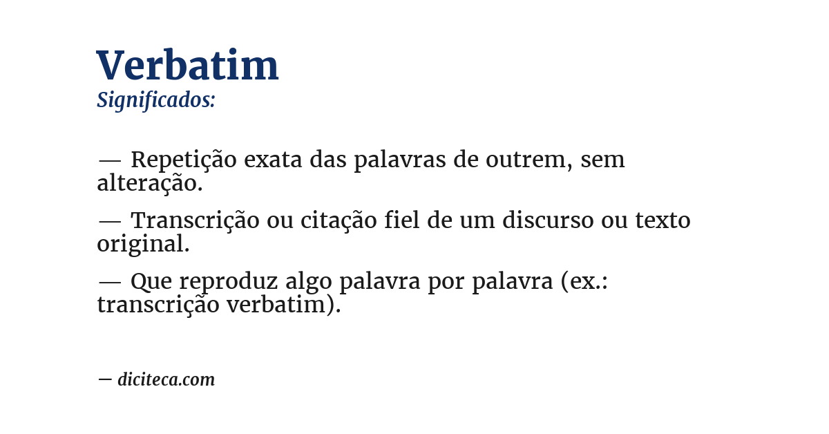 Significado de verbatim