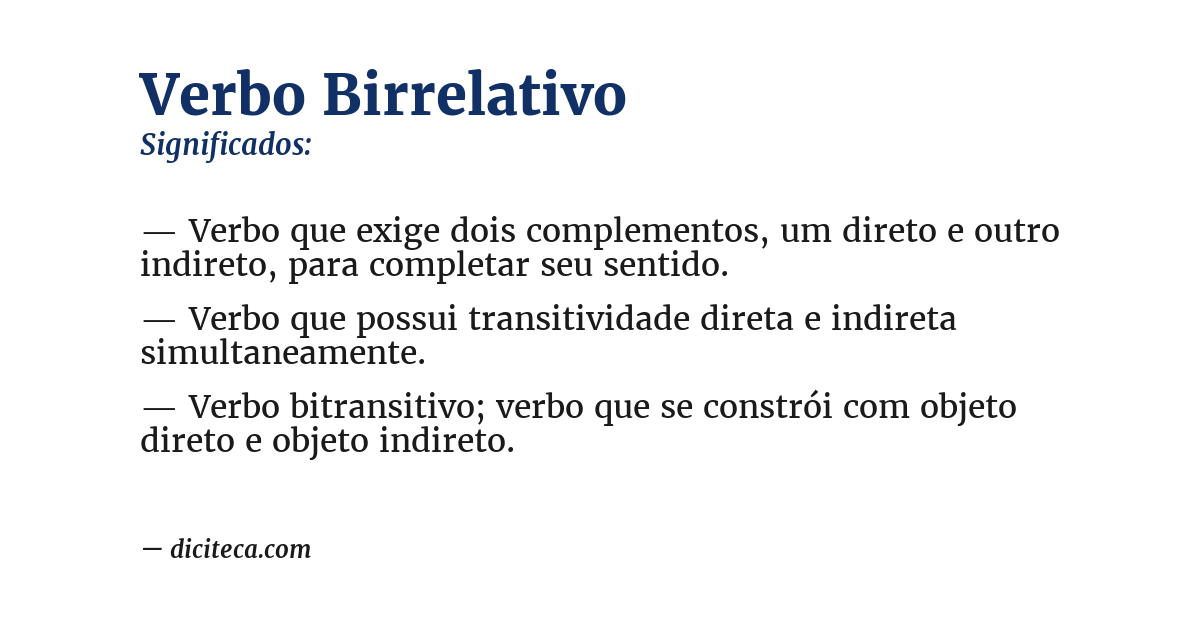 Significado de verbo birrelativo