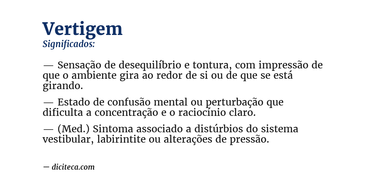 Significado de vertigem