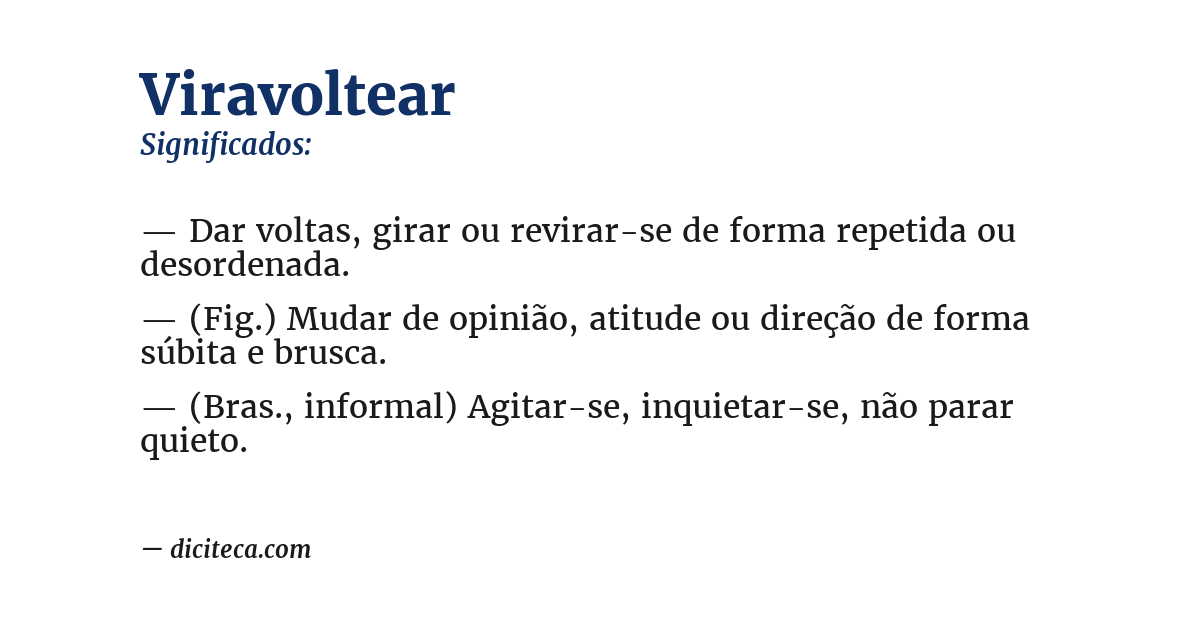 Significado de viravoltear