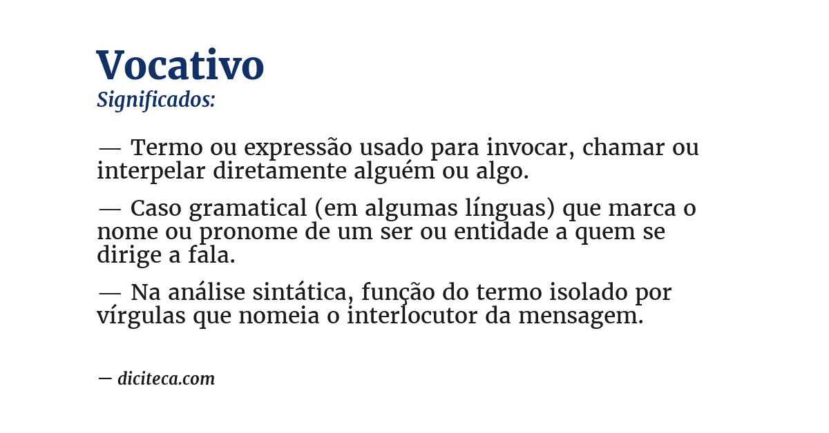Significado de vocativo
