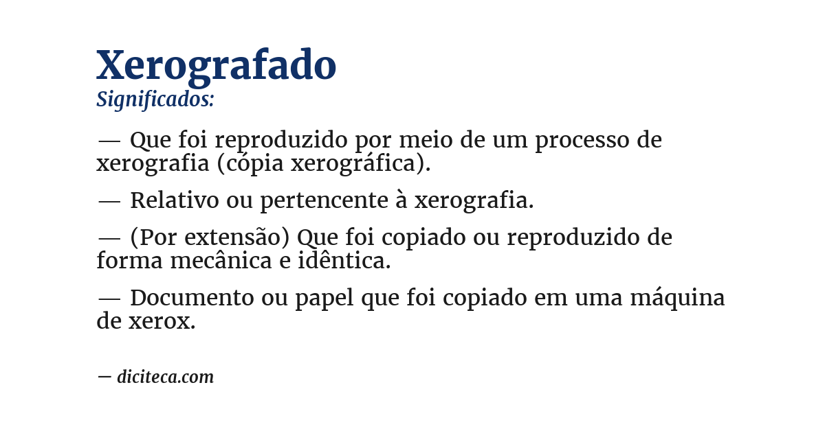 Significado de xerografado