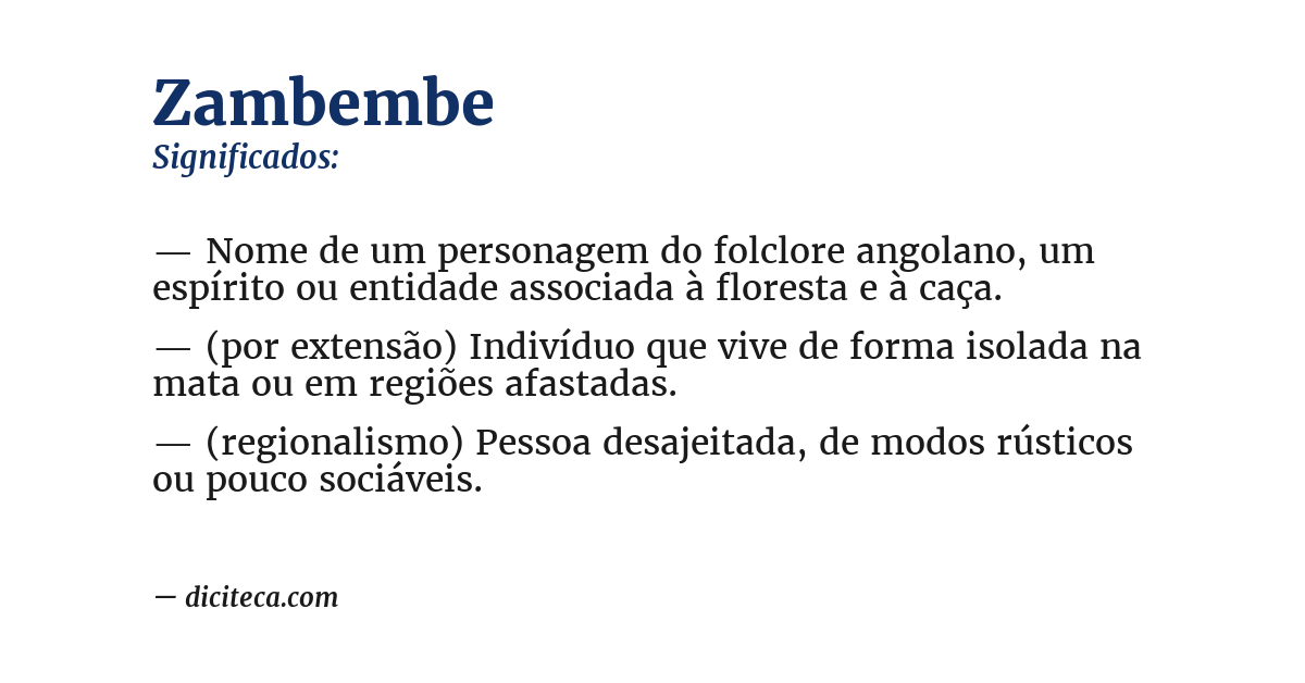 Significado de zambembe