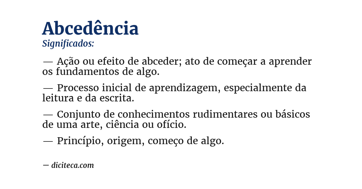 Significado de abcedência