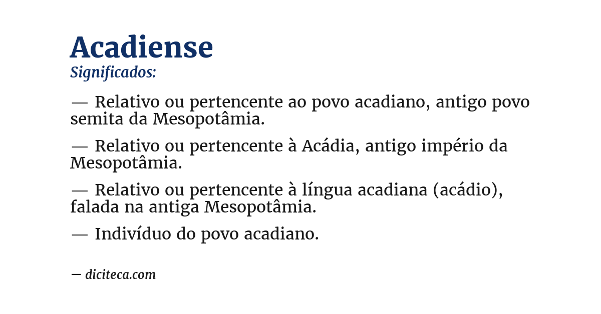 Significado de acadiense