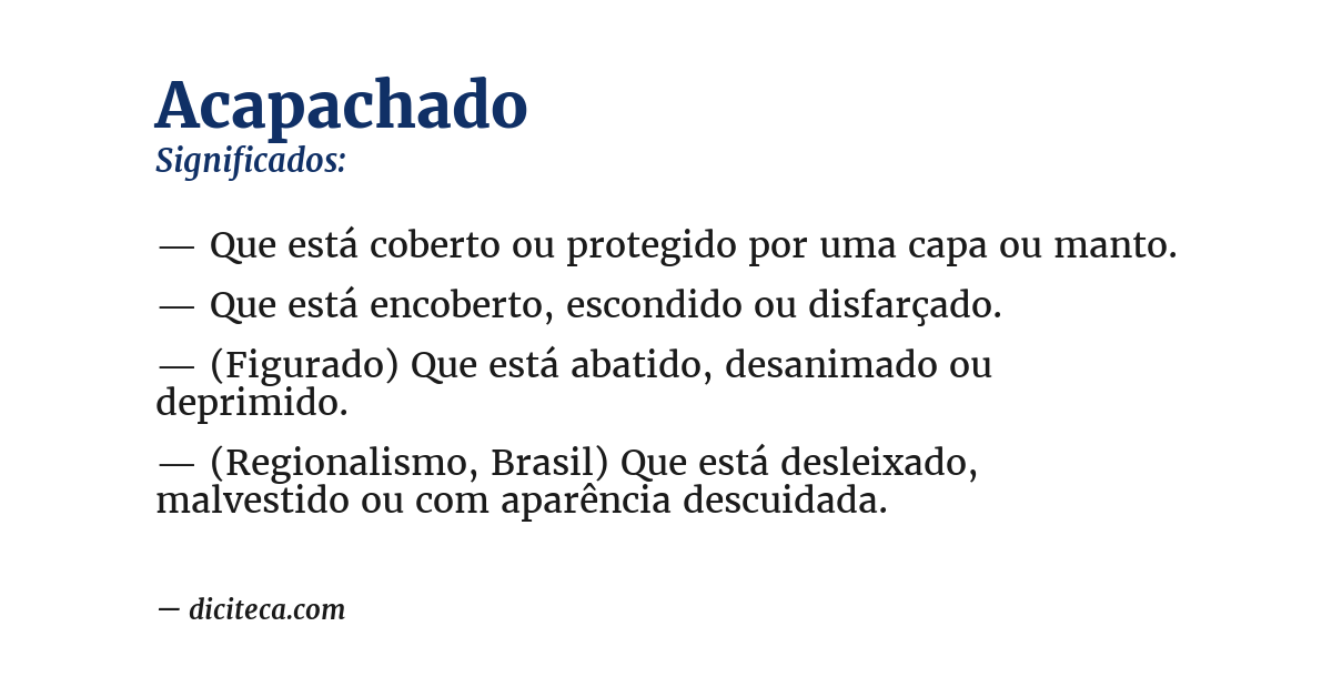 Significado de acapachado