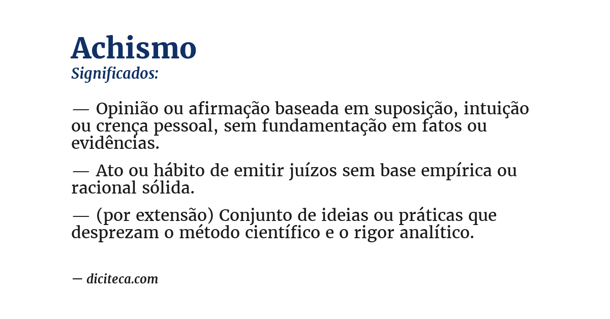 Significado de achismo