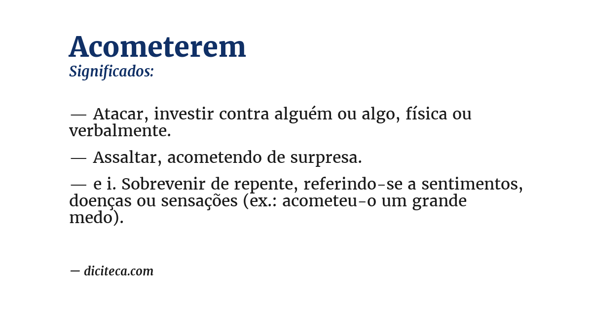 Significado de acometerem