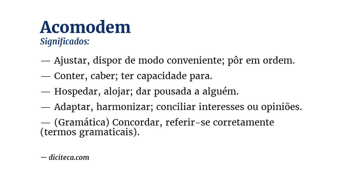 Significado de acomodem