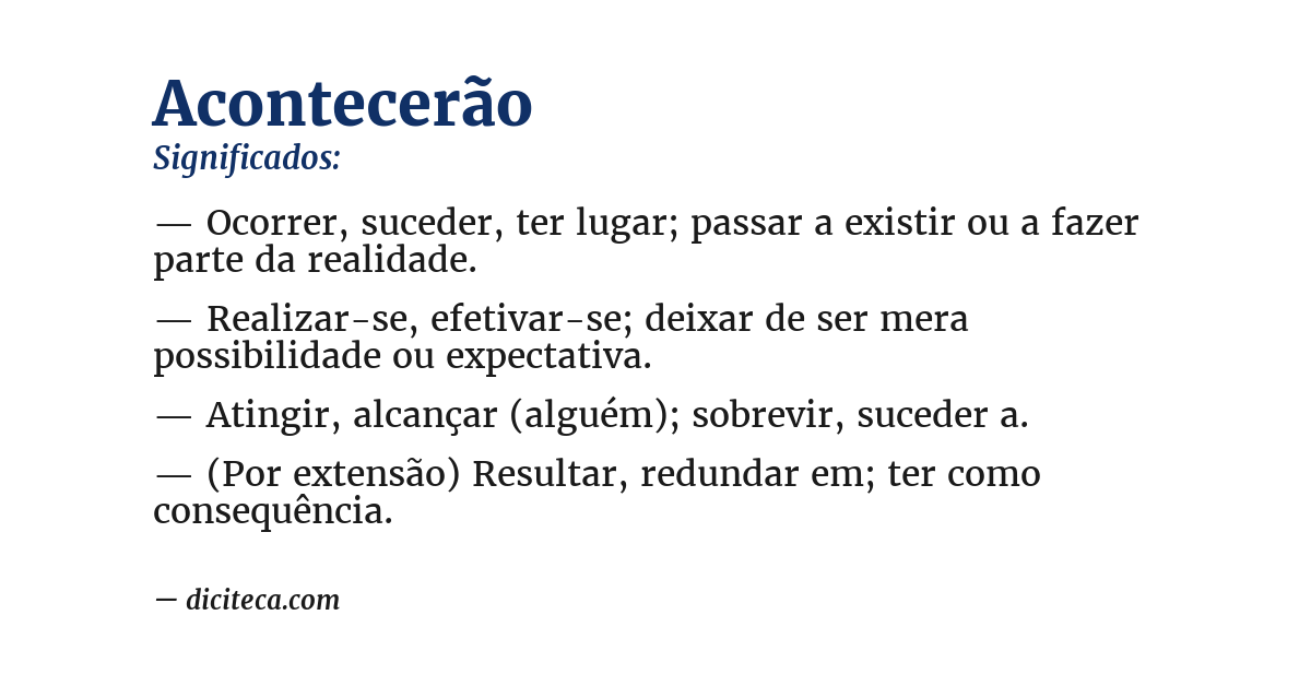Significado de acontecerão