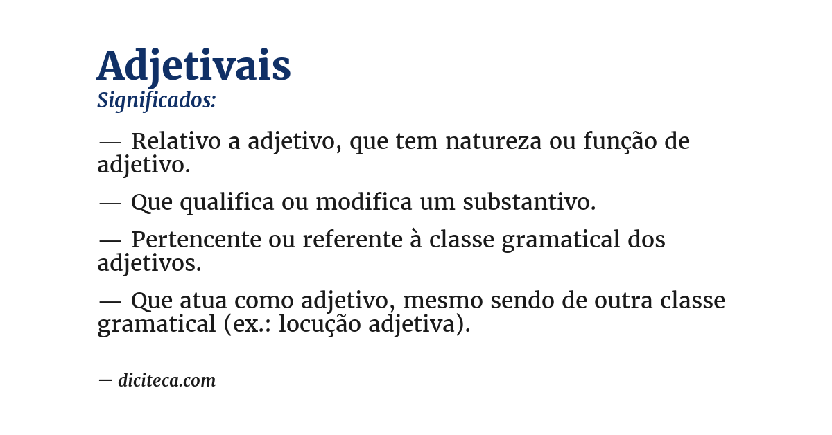 Significado de adjetivais