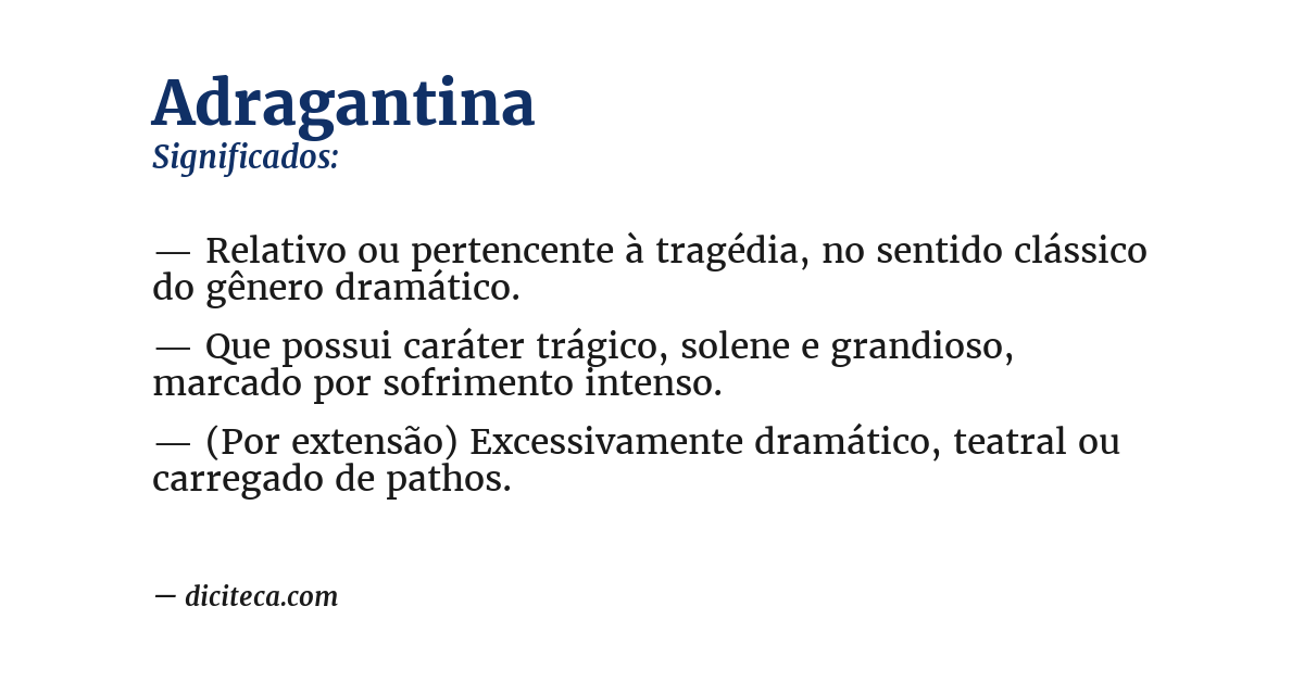 Significado de adragantina