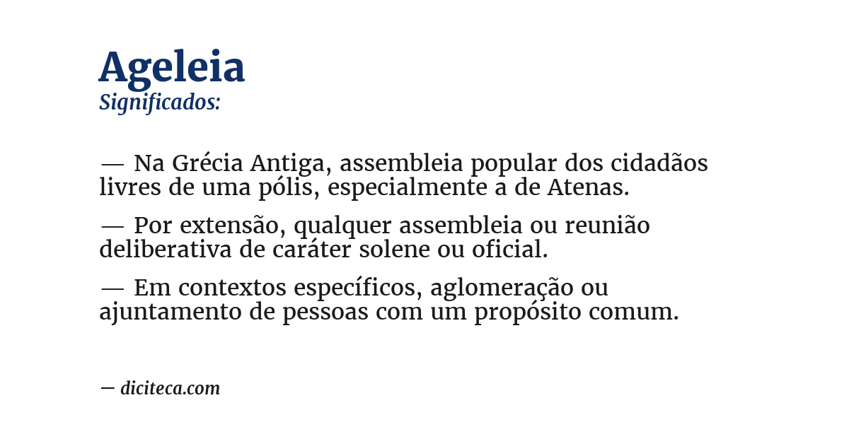 Significado de ageleia