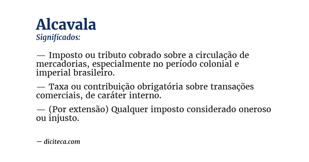 Significado de alcavala