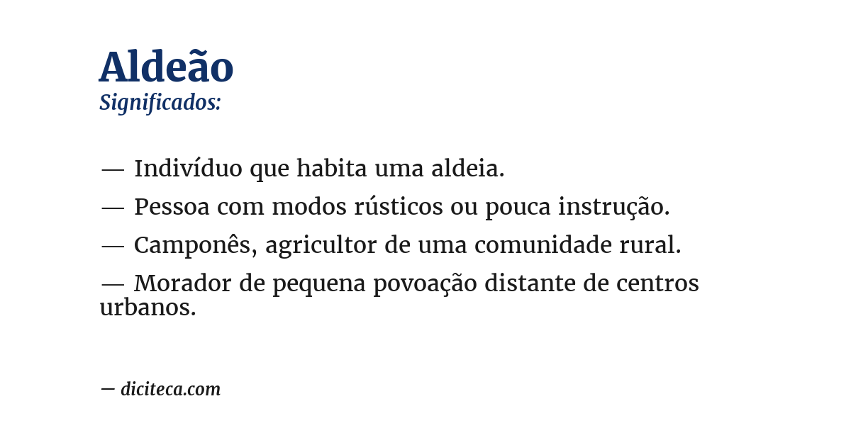Significado de aldeão
