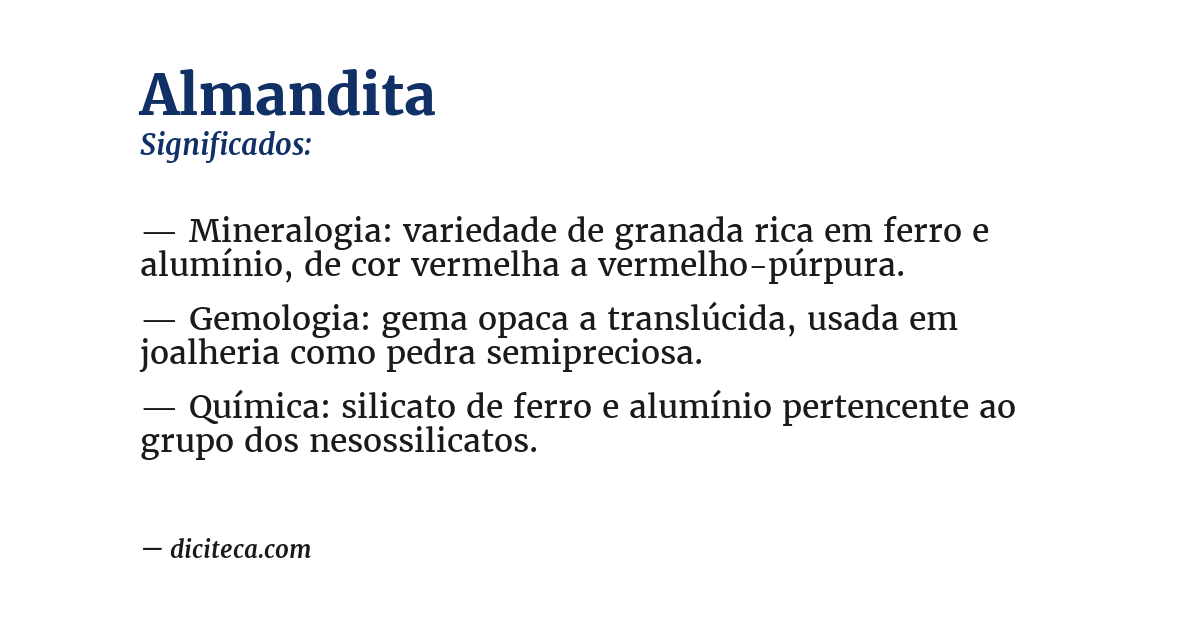 Significado de almandita