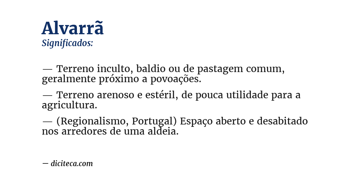 Significado de alvarrã