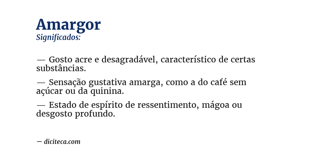 Significado de amargor
