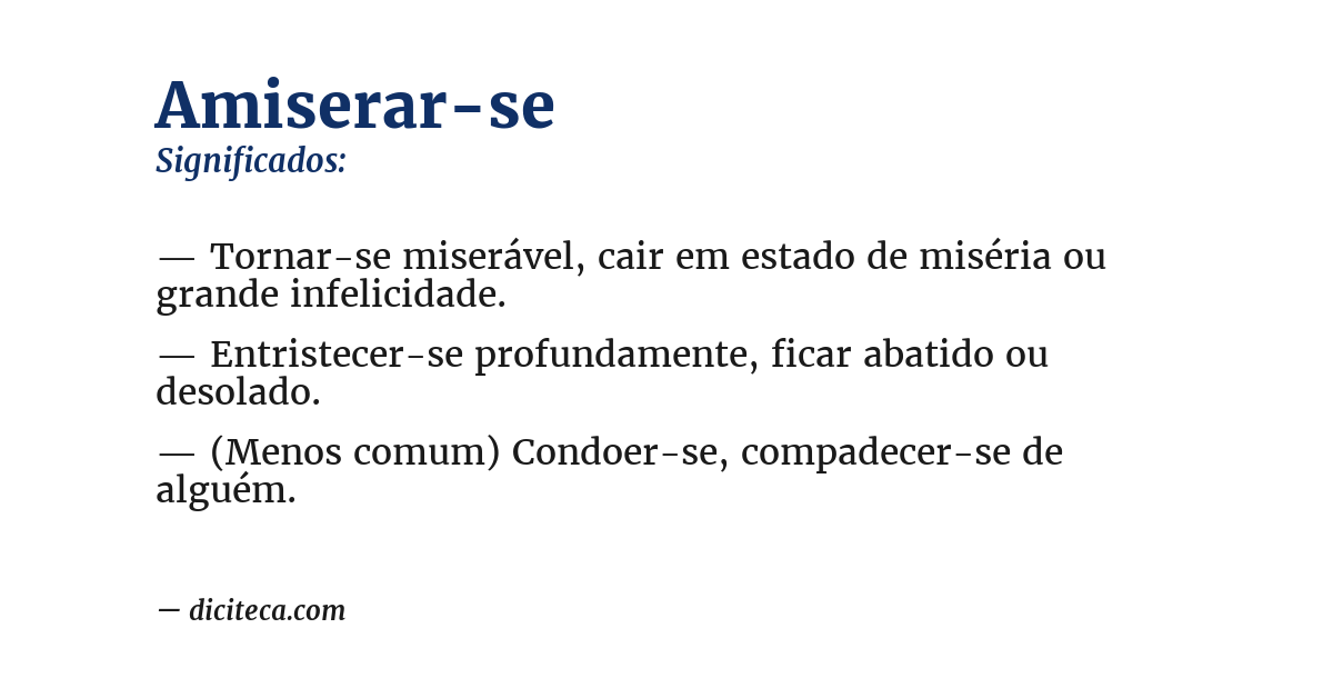 Significado de amiserar-se