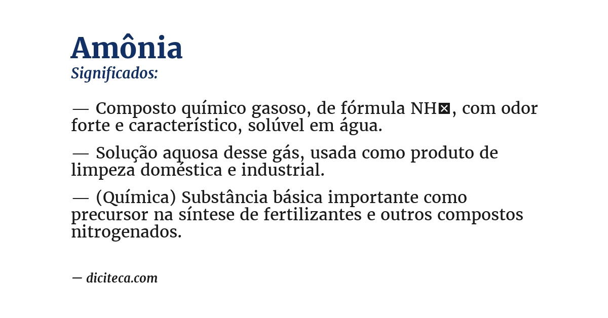 Significado de amônia
