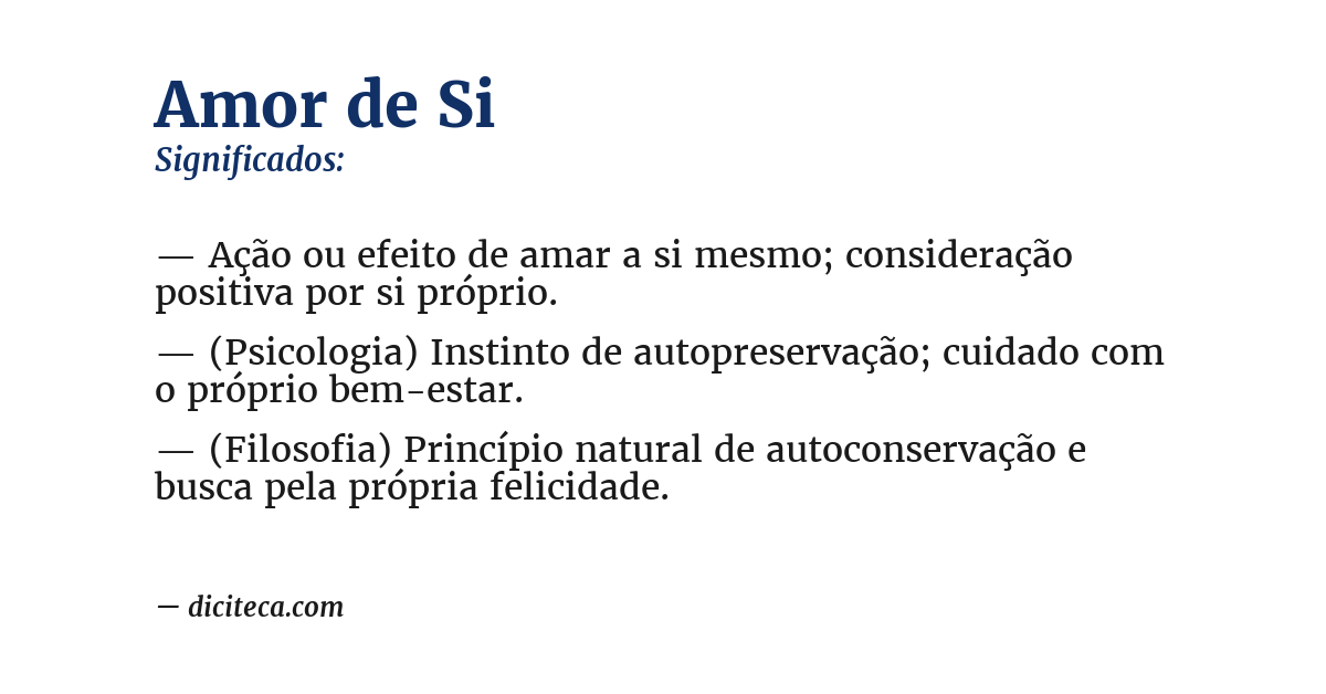 Significado de amor de si