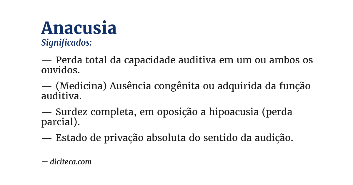 Significado de anacusia