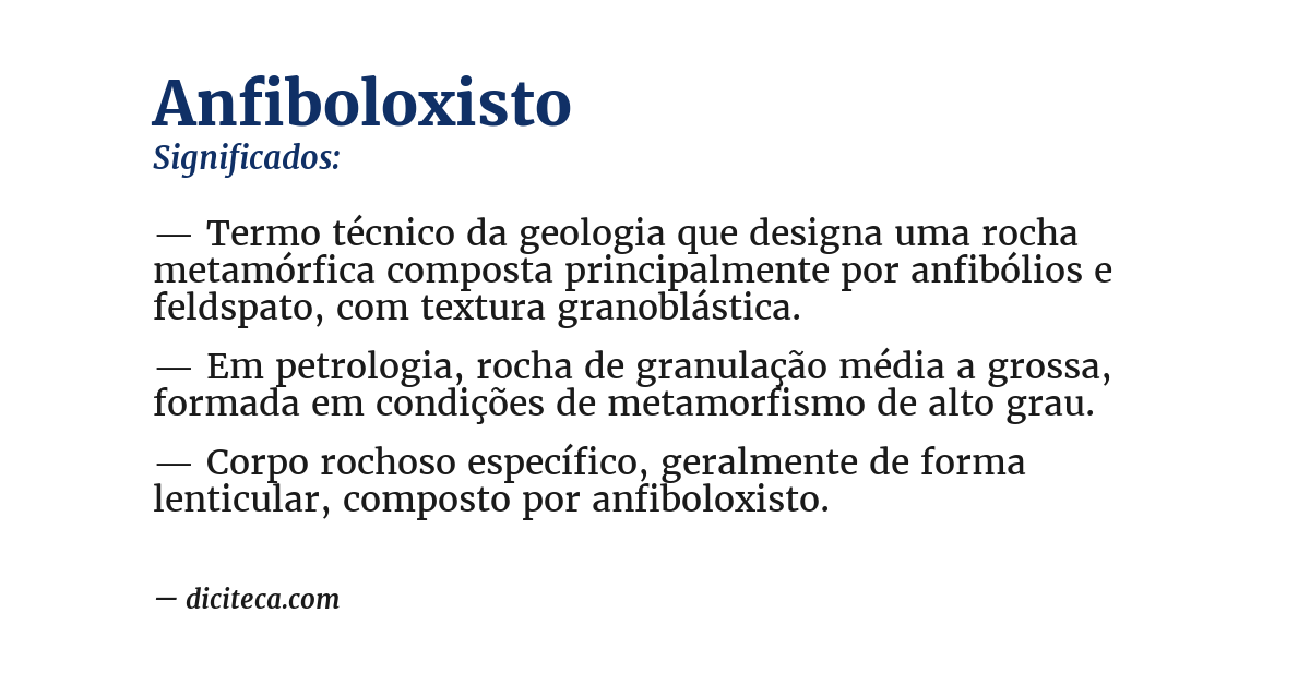 Significado de anfiboloxisto