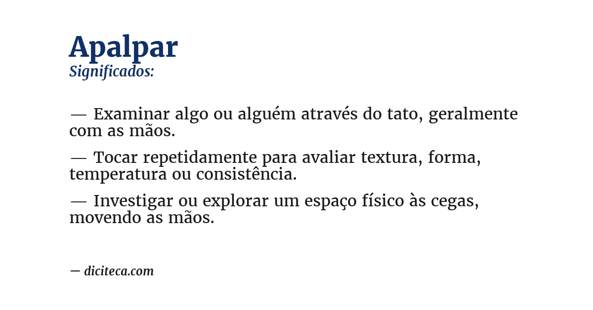 Significado de apalpar