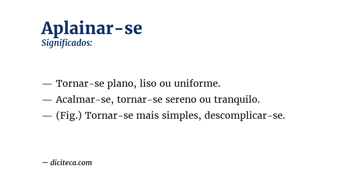 Significado de aplainar-se