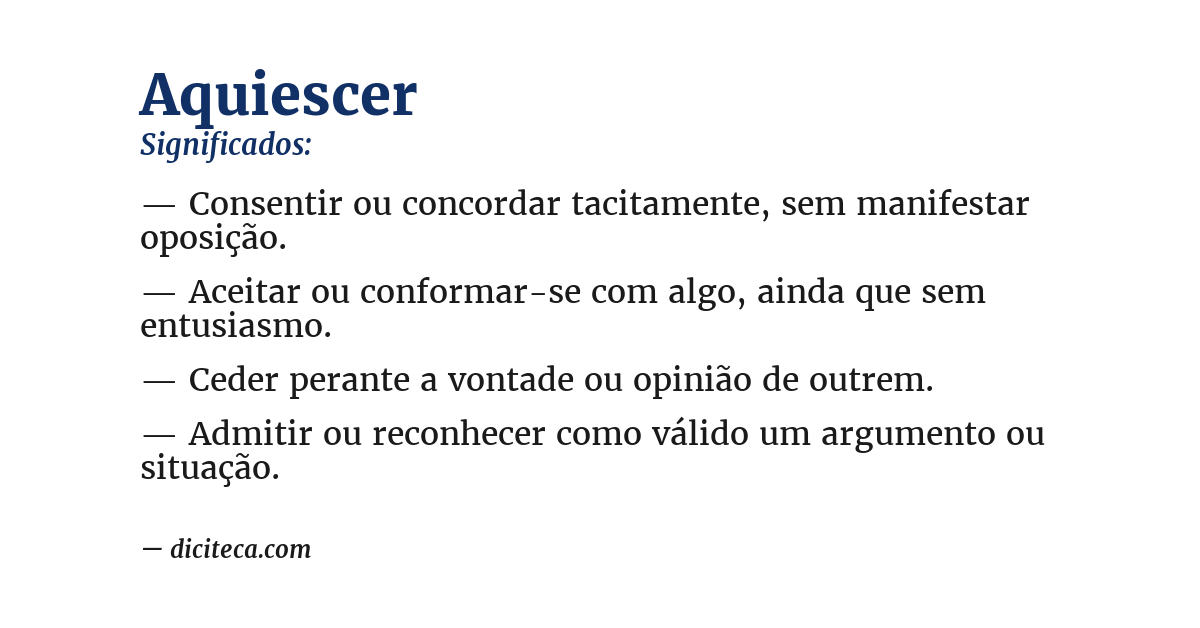 Significado de aquiescer
