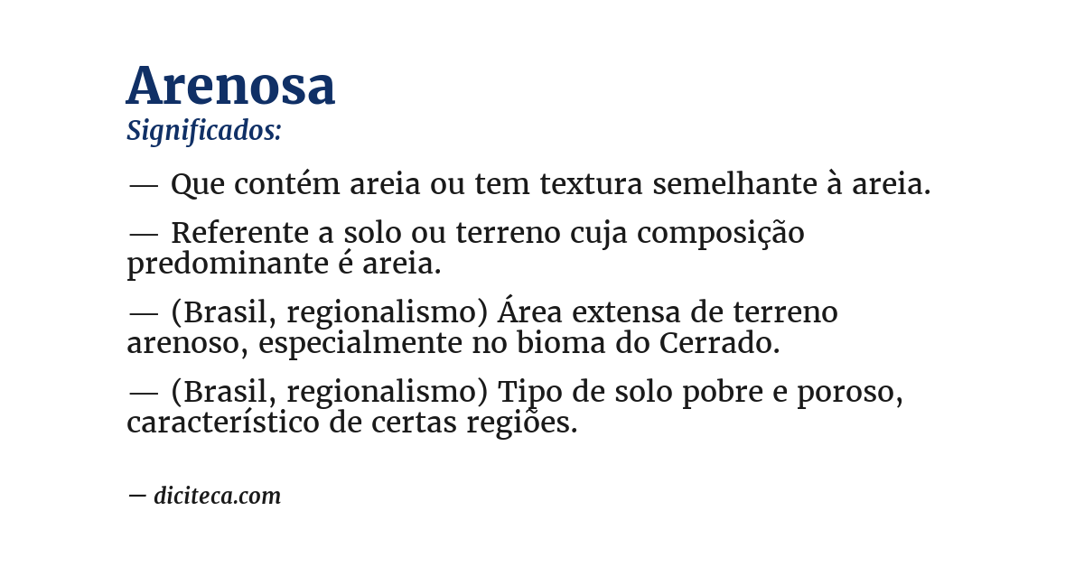 Significado de arenosa