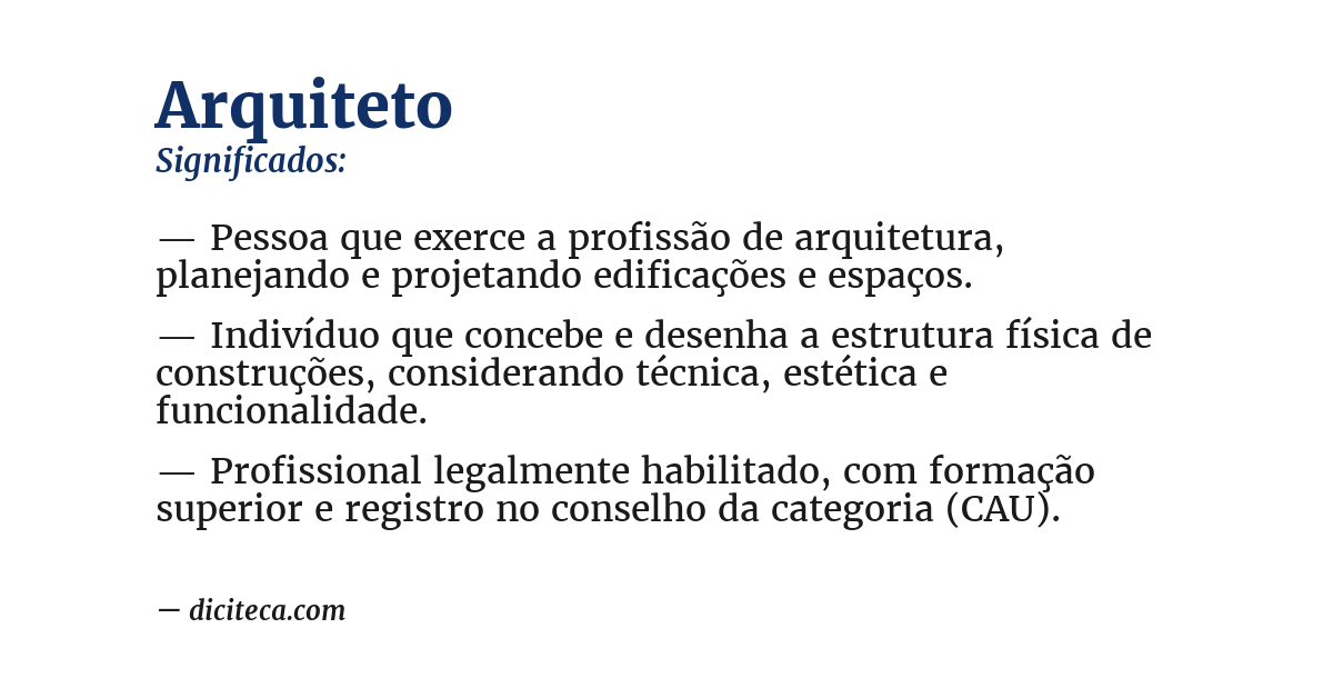 Significado de arquiteto