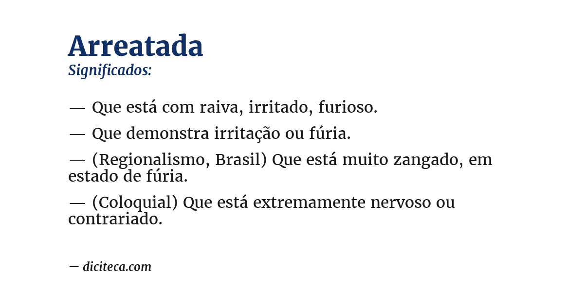 Significado de arreatada