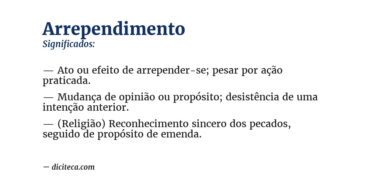 Significado de arrependimento