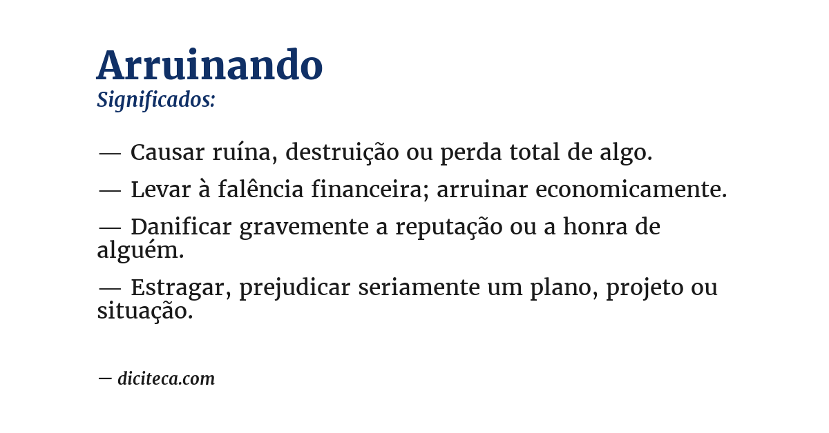 Significado de arruinando