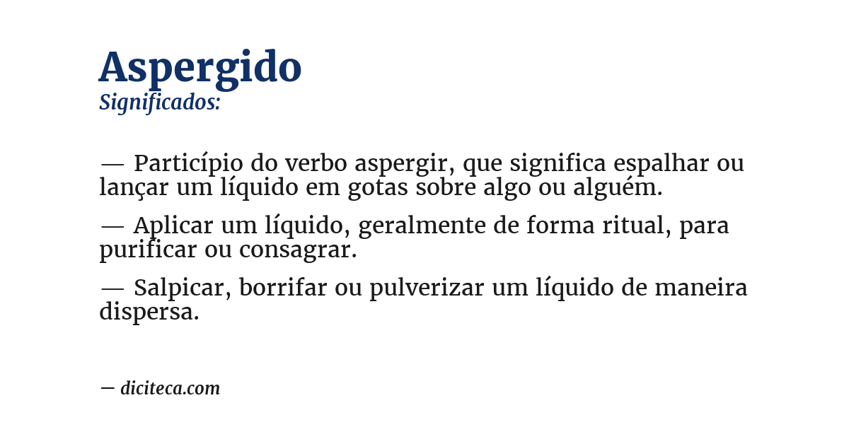 Significado de aspergido