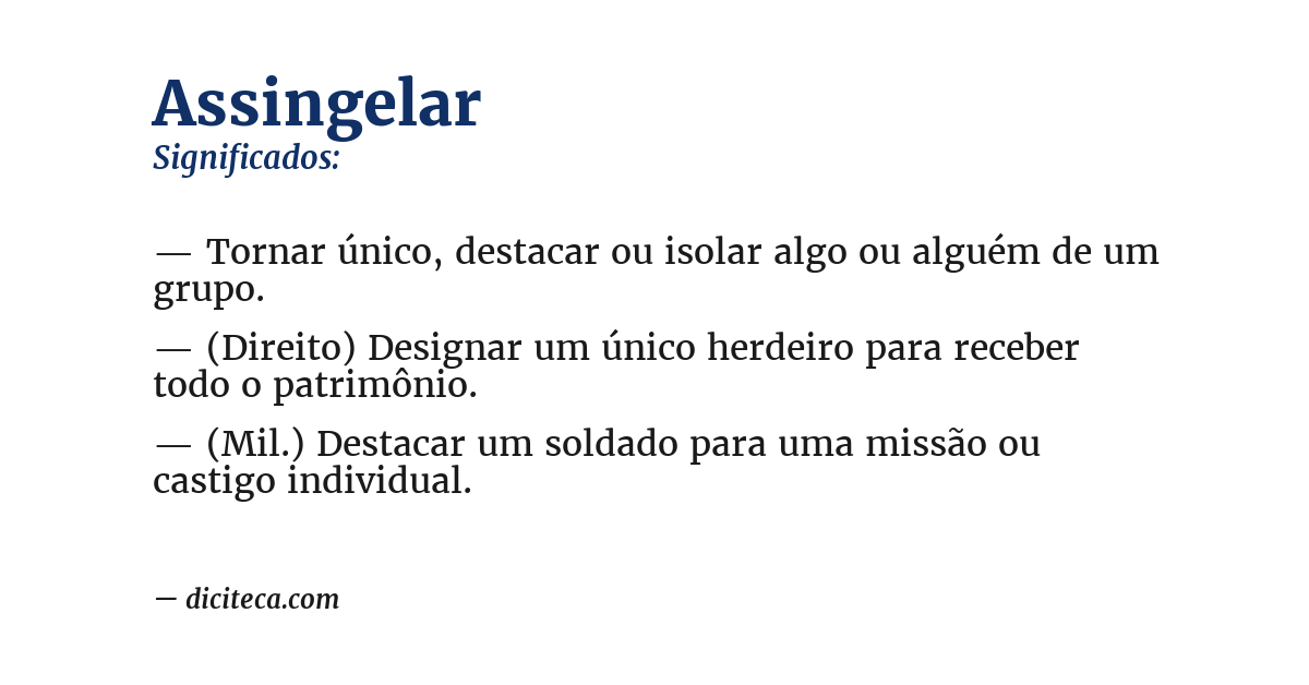 Significado de assingelar