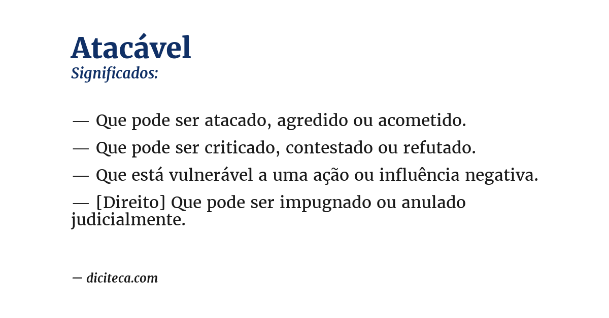 Significado de atacável