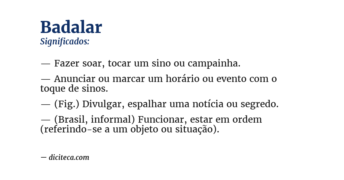 Significado de badalar